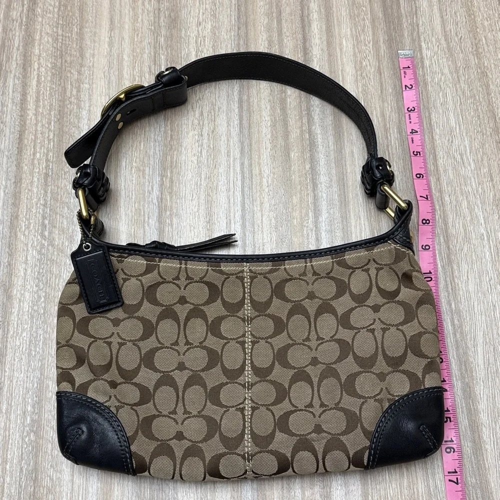 Coach Bleeker Hobo Shoulder Bag # 11431 Leather Corner Brass Buckle Y2K